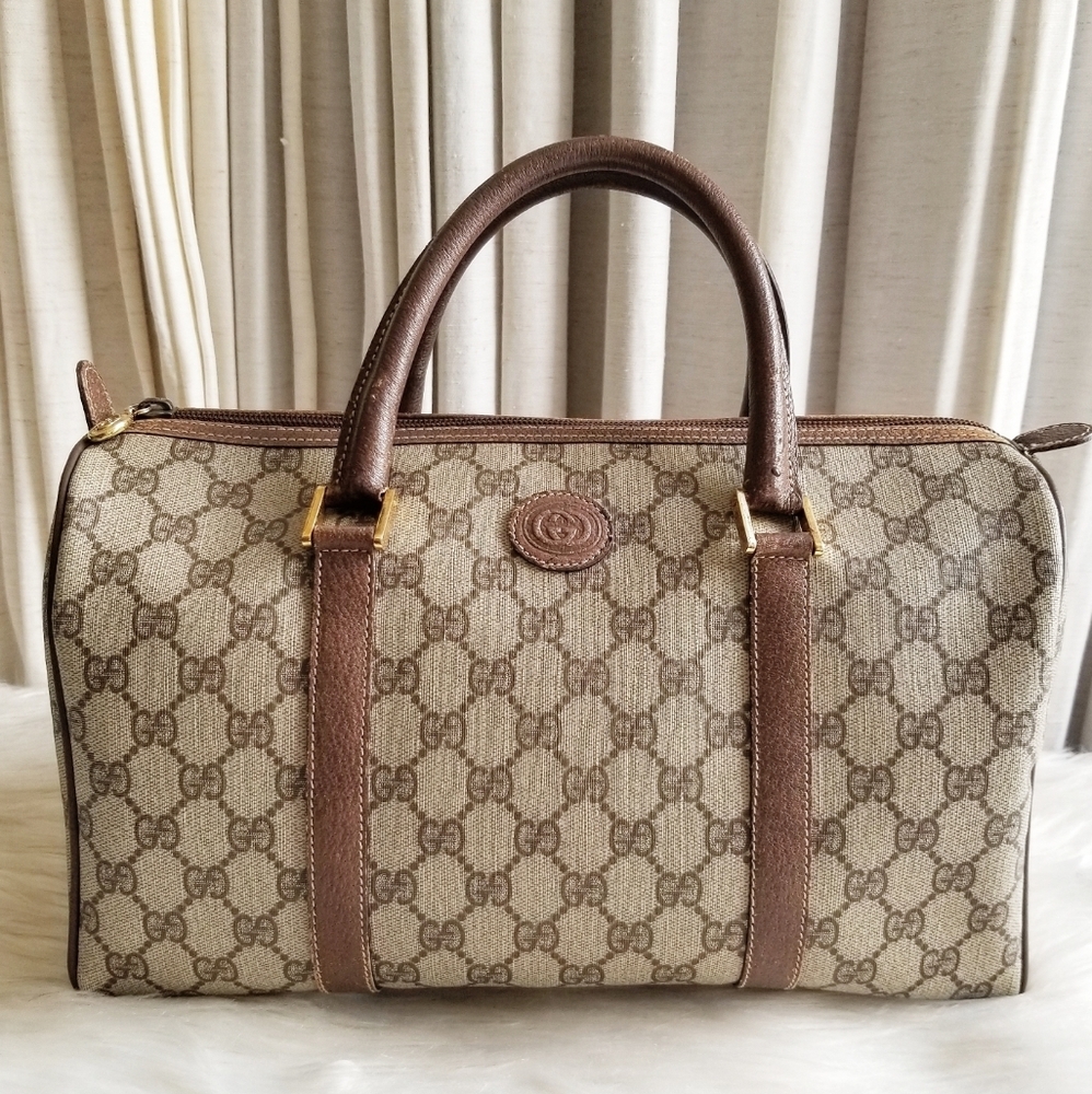 Gucci Vintage Supreme Coated Canvas Boston Bag - Picture 2 of 14